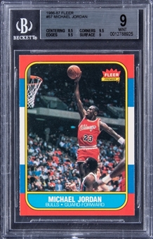 1986-87 Fleer #57 Michael Jordan Rookie Card - BGS MINT 9